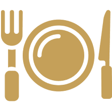 Fork, plate, and knife icon