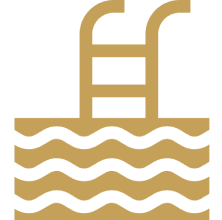 Pool ladder icon with wavy lines