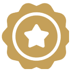 Gold badge with star emblem