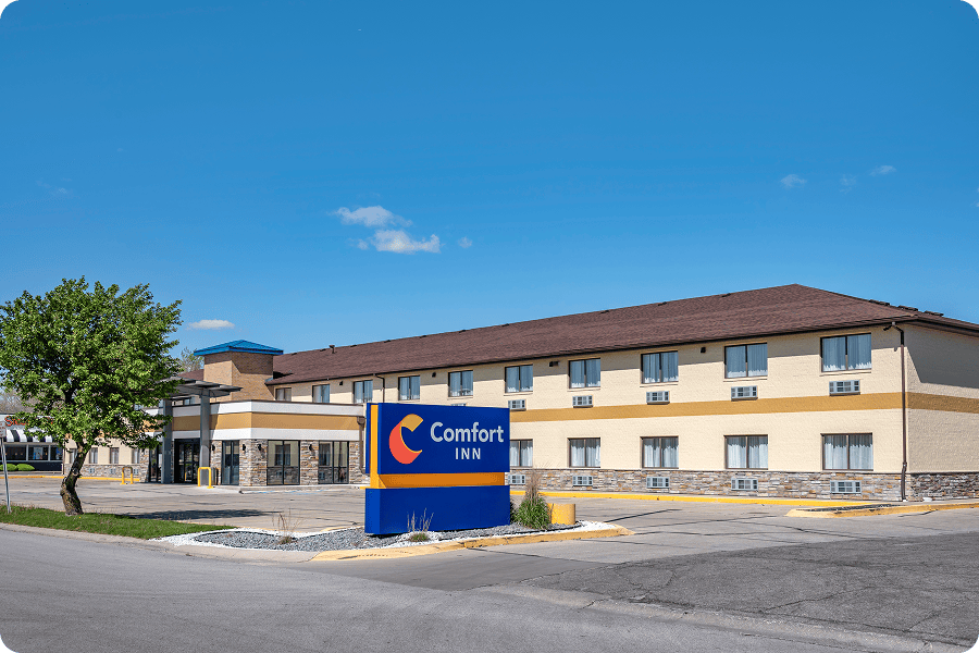 Comfort Inn hotel exterior with entrance sign