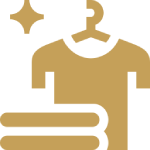 Fresh laundry icon: shirt and folded towels